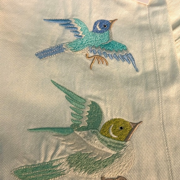 NEW 7 For All Mankind Easy Straight Ankle white crop jeans with embroidery - Picture 8 of 13